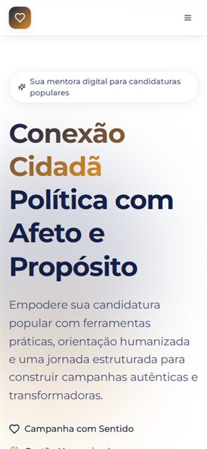 Tela do site Conexão Cidadã no celular